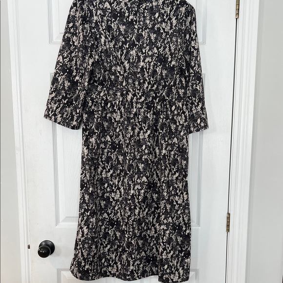 Charlie Paige Black and White Floral Long Sleeve Dress - Picture 5 of 6